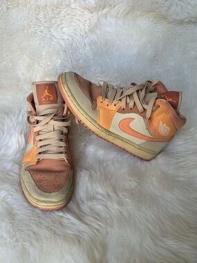 Women’s Apricot Nike Air Jordan’s- Size 8